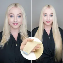 

Isheeny Tape In Hair Extensions 12"-24" Natural No Remy Human Hair Skin Weft Invisiable Glue On Tape Hair Extensions 20pcs
