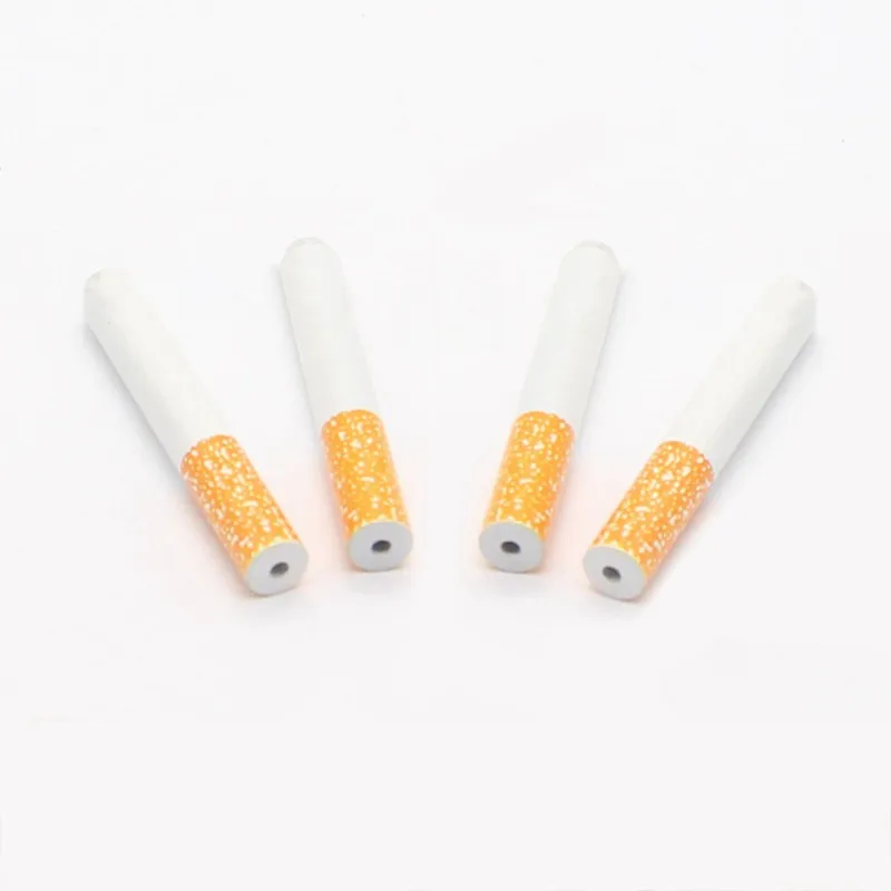 2Pcs 78mm Aluminum Portable Smoking Tobacco Cigarette Shaped Pipe Dugout Hitter