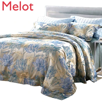 

High-End Silk Four-Piece Set Bed Sheet Fitted Sheet Quilt Cover Mulberry Silk Heavy Yarn-Dyed Thickened Silk Bedding Set