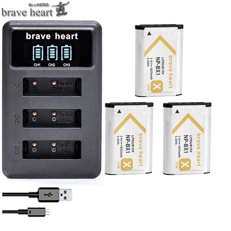 5x NPBX1 np bx1 NP-BX1 батарея и 1x USB зарядное устройство для sony DSC и HDR камера видеокамера H400 HX300 HX50V HX90 HDR AS10 AS15 AS20 - Цвет: charger and 3battery