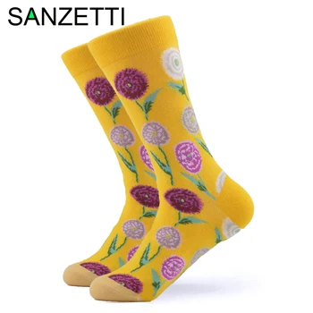 

SANZETTI 1 Pair New Colorful Bright Women's Socks Novelty Cute Female Combed Cotton Party Wine Gifts Create Dress Happy Socks