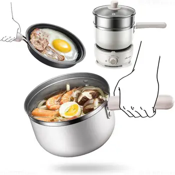 

Electric Multi Cookers Split Type 1.2L Double-layer Stainless Steel Multifunctional Cooker with Independent Frying Pan