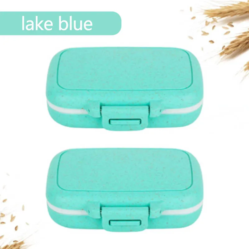 lake blue 1 шт. чехол для таблеток, настольный органайзер, коробка для хранения лекарств, портативный мини-контейнер для лекарств, водонепроницаемые аксессуары для путешествий - Цвет: lake blue
