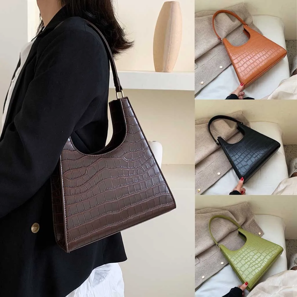 

2019 Autumn High Quality Alligator Pattern Tote Leather Lady Shoulder Crossbody Handbags Designer Women Messenger Totes Bag New