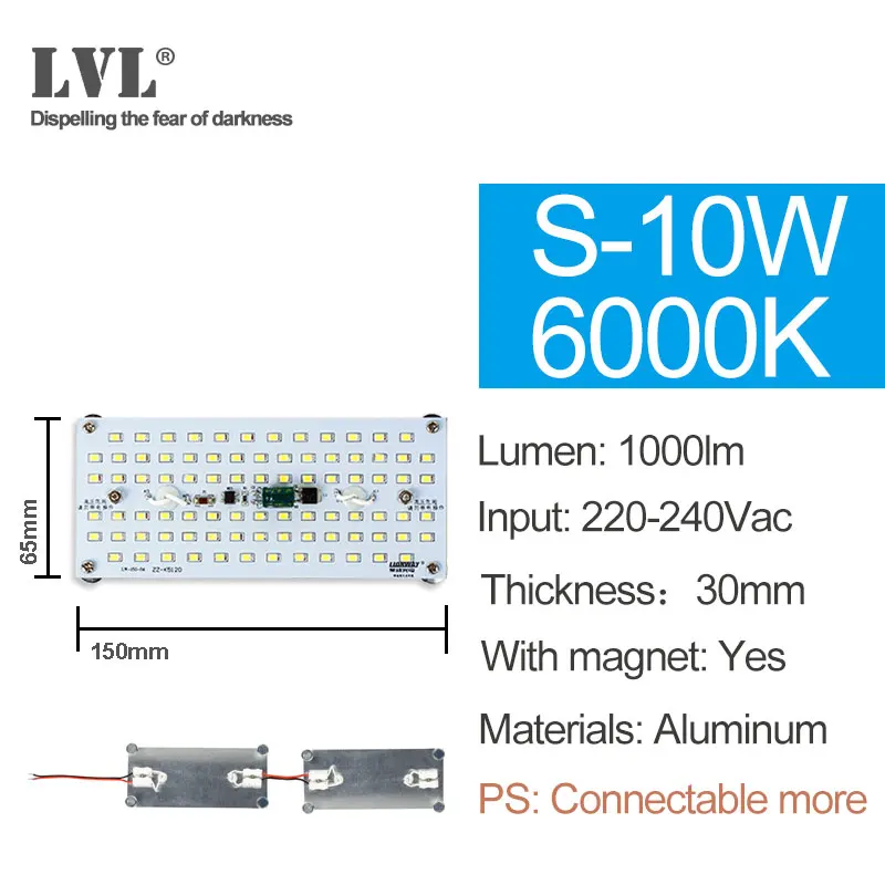 S-10W-6000K Светодиодный модуль светильник 220V 230V 240V 6W 10W 18W 25W 40W магнитное заменить лампы для проектора светильник ing источник для модернизации потолочный светильник - Цвет: S-10W-6000K