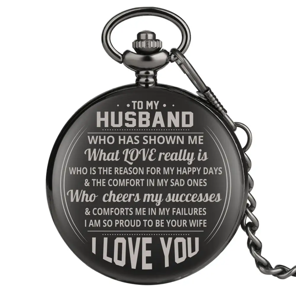 Customized Quartz Pocket Watch To My Husband I Love You Chain Clock Anniversary Gifts To My Soulmate Best Friend Unique Watches Pocket Fob Watches Aliexpress