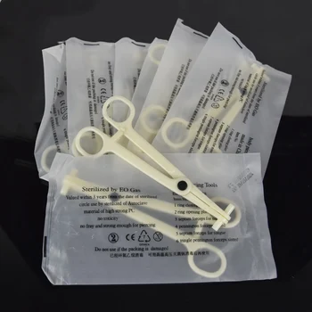 

Profession Plastic Open Tongue Piercing Forcep Clamp Body Ear Nose Disposable Body Piercing Plier Round Tool