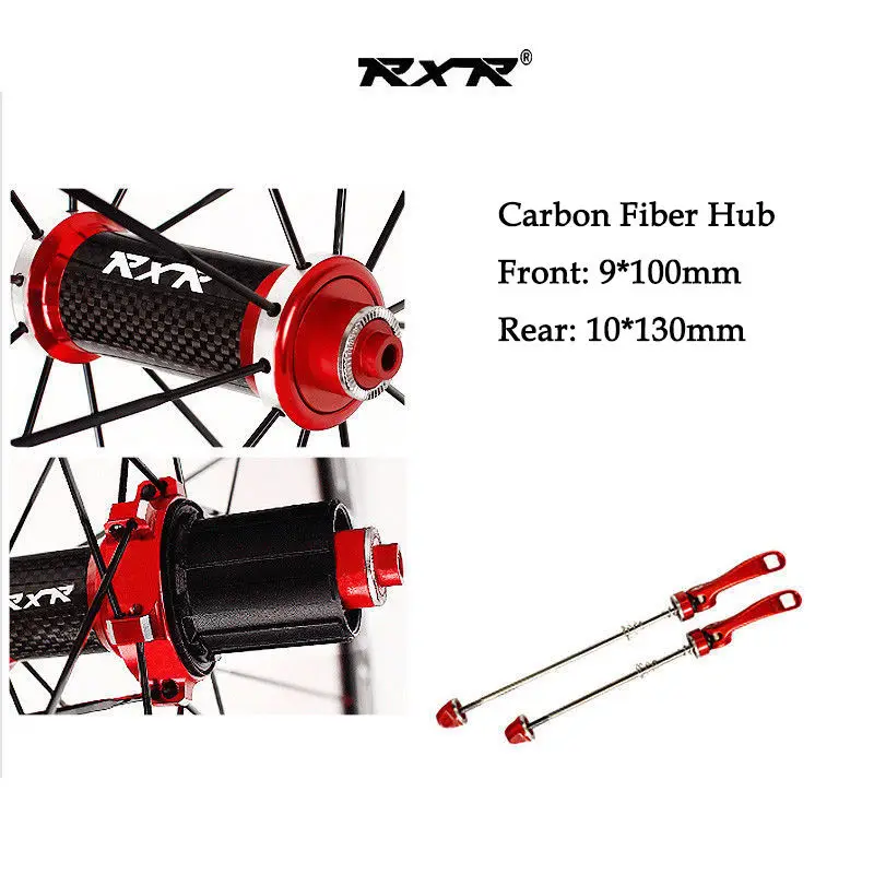 RXR 700C Bike Wheelset Carbon Hub Road Bike Bicycle F&R Wheels Wheelset Clincher Sealed Bearings 7-11 Speed V Brake (9)