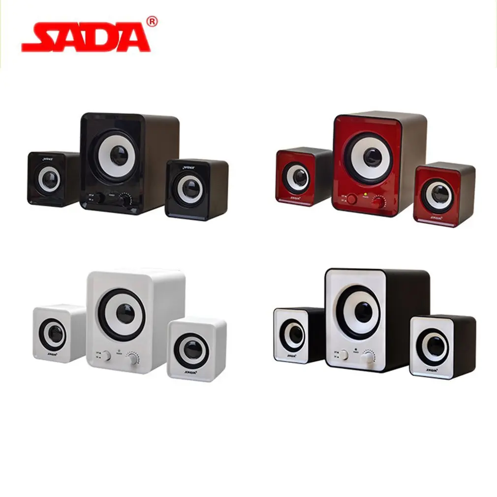 SADA D-200A Mini Portable Bass Diaphragm Stereo Desktop PC Laptop Mobile Phone Speaker 3.5mm Audio Jack for Gift