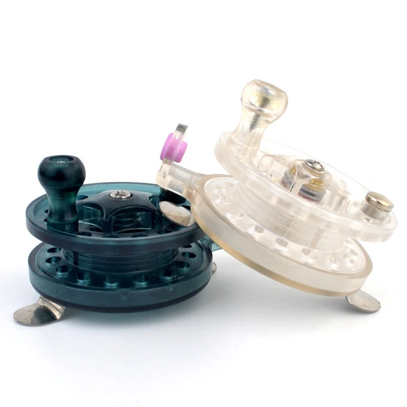 

High Quality Transparent Plastic Gear Ratio 1:1 Fishing Rod Wheel Right/Left Hand Winter Ice Fishing Wheel Fly Fishing Reel