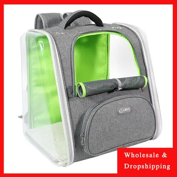 

new large capacity transparent PET plastic transparent window PET backpack portable portable PET bag cat bag