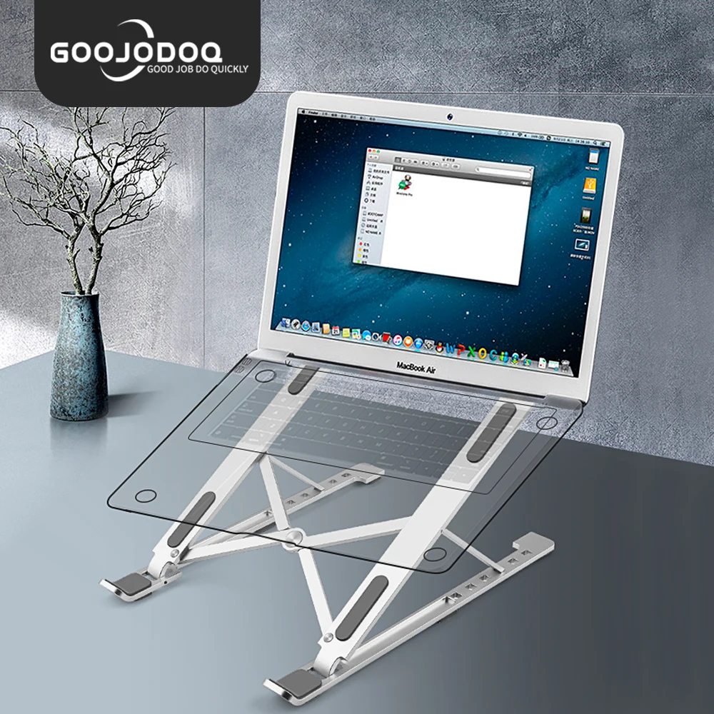 GOOJODOQ-soporte de aluminio para portátil, soporte Universal de refrigeración para MacBook de 11-17 pulgadas, soporte portátil para 노노거거