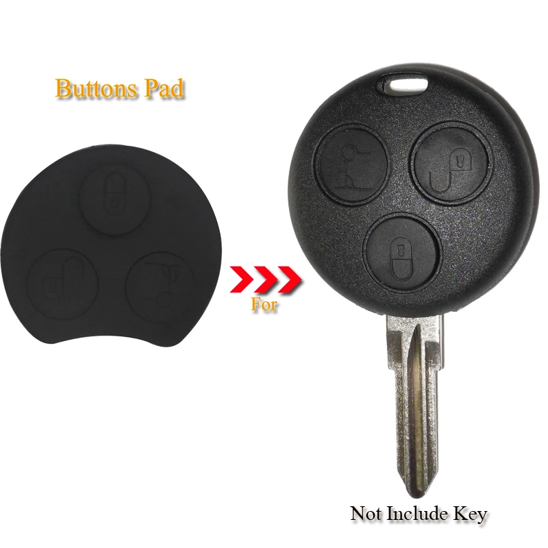 Jingyuqin Sostituzione 3 Pulsanti Pad Car Styling Per Mercedes Benz Smart Two 450 Mayitr Auto Remote Key Fob Case Shell Pad
