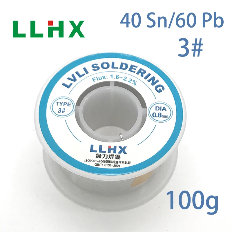 

LLHX Solder Wire 100g 3# 40% Tin For Soldering 0.6/0.8/1.0/1.2/1.5/2.0/2.3mm Welding Wire Flux-core Solder Rosin Core Soldering