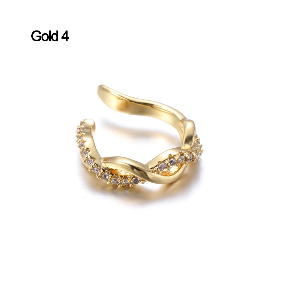 Gold 4 1 шт., унисекс, модный спиральный для хряща, ложный пирсинг, регулируемые Cz ювелирные изделия, Кафф для ушей, не пирсинг, раковины, Кафф, серьги - Окраска металла: Gold 4