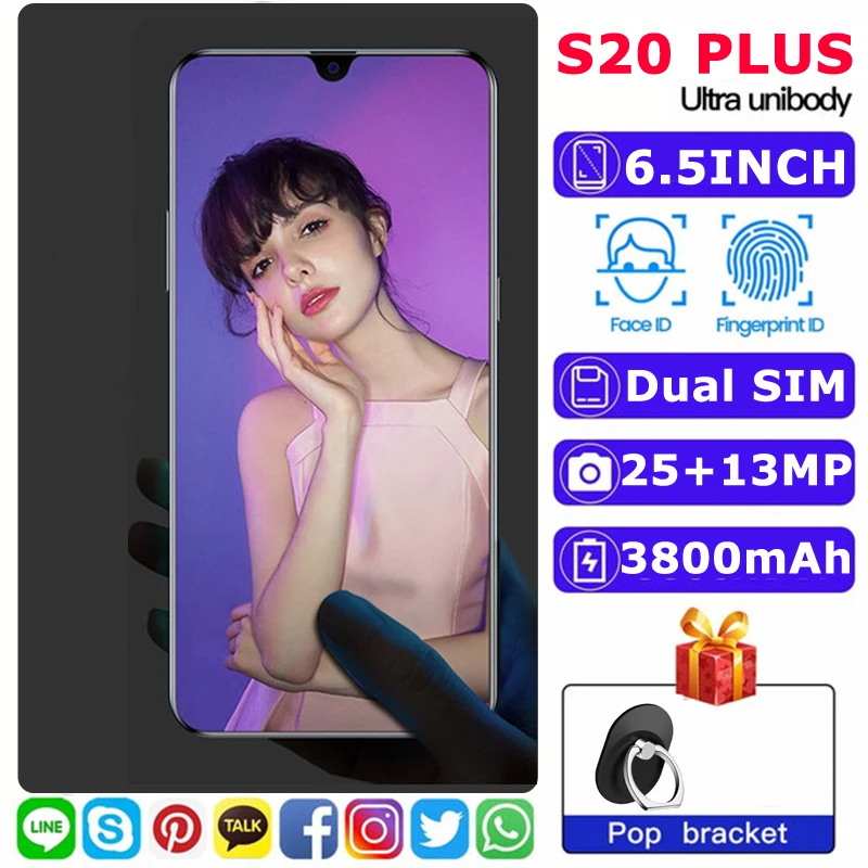 Телефоны S20 Plus 8 ГБ ОЗУ 256 Гб ПЗУ 25MP HD Celulares Android 9 0 MTK6595 сотовые телефоны