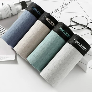 

4Pcs Mens Boxers Cotton Underwear U Convex Underpants Homme Shorts Calzoncillos Hombre Jockstrap Panties for Man