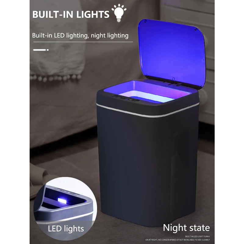 RubbishBinHouseholdUSBChargingSmartTrashCanAutomaticInduction