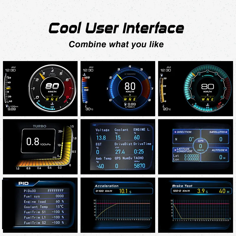 HUD ڵ  ÷ OBD2 GPS ڵ ÷ Ʈ ڵ HUD º ǻ   溸    µ. RPM 2023