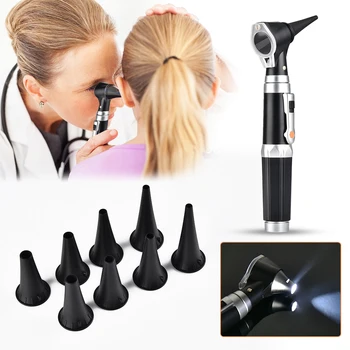 

Professional Diagnostic LED Otoscope Fiber Optic Medical Wide Field Ear Diagnostic Optical Instruments Handheld Magnifier