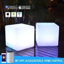 30/40/50CM Smart Life Cube Lamp WiFi MP APP Control RGB LED Light Cubic Stool Chair Table Lighting Works With Google Home Alexa