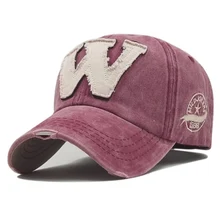 Хлопковая бейсболка с вышивкой с надписью W Snapback шляпа летняя ретро хип хоп облегающая Кепка s для мужчин и женщин Повседневная Бейсболка bone