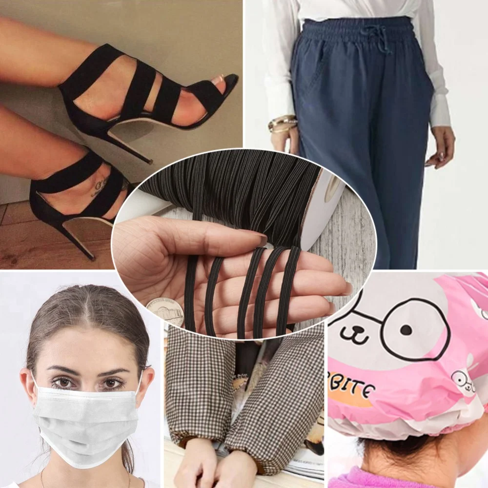 10 Mm - Ruban élastique Plat Tricoté Bleu, Blanc, Rouge | Pour Couture