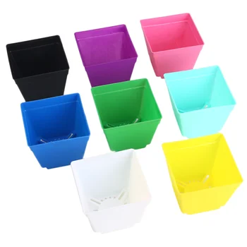 

Plastic Colorful Mini Flower Pot Square Planter Gardening Supplies Vase Soil Accessories Nursery Plant Care Desk Outdoor Indoor