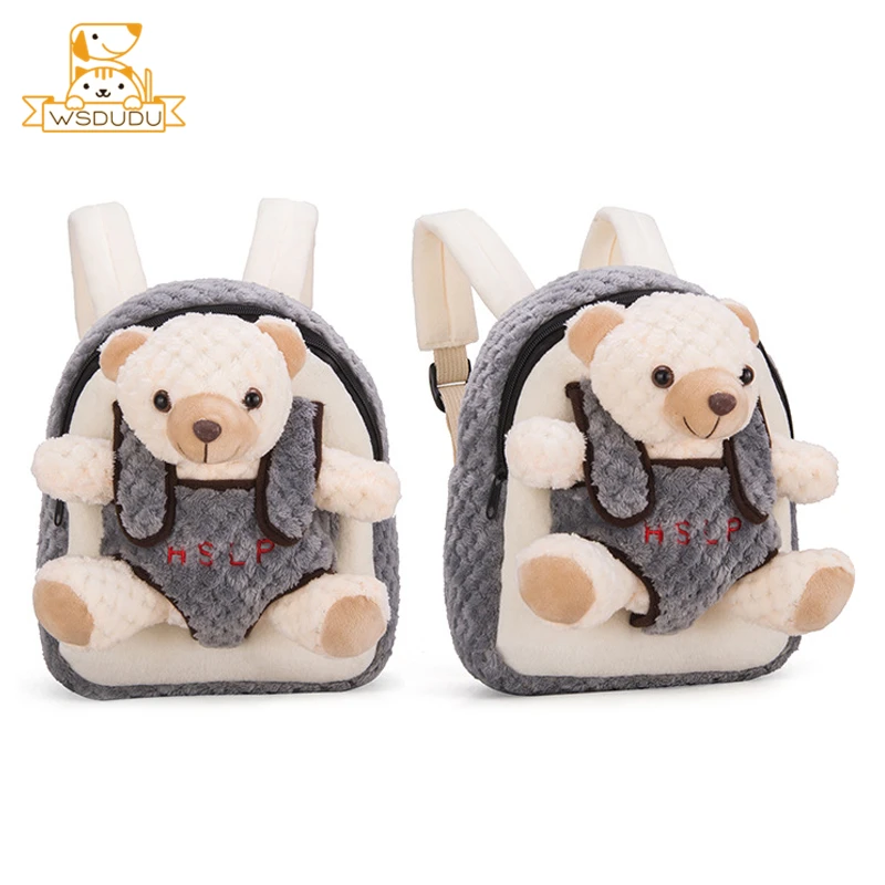 

Kawaii Bear Plush Backpacks Cute Animal School Bags Children Pillow Toys Travel Pink Knapsack Handbags Cartoon For Girl Boy Gift