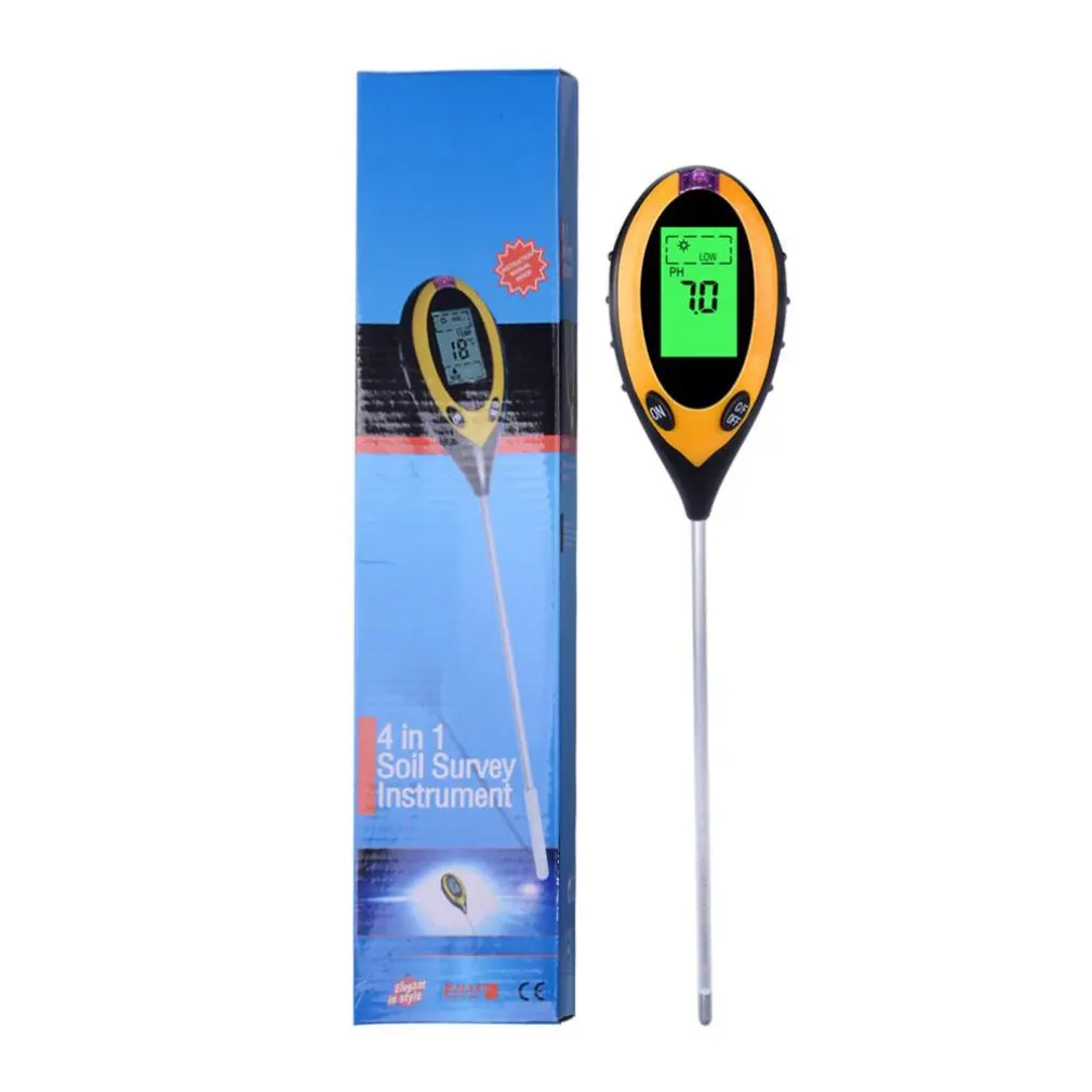 

Four-In-One Soil Tester Electronic Digital Soil Ph Meter Soil Acidity Meter Hygrometer Illuminometer