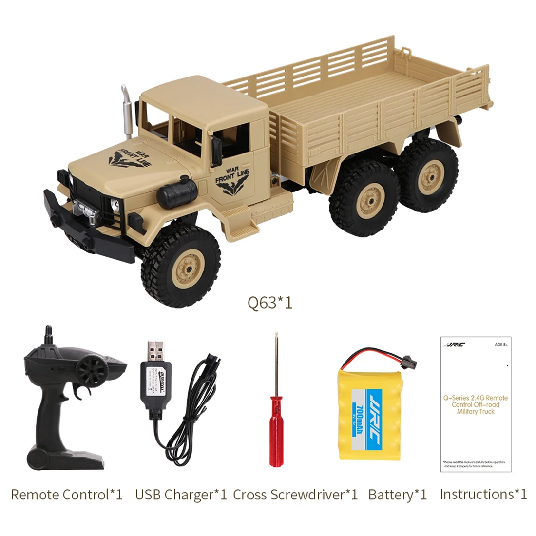 Rowsfire 1:16 2,4G 4WD RC военный грузовик альпинистский автомобиль внедорожник RC военная модель автомобиля игрушка для детей-оливковый/желтый