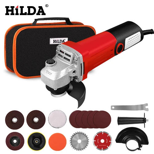 JM08 HILDA 1100 Вт угловая шлифовальная машина электрический шлифовальный станок Электроинструмент шлифовальный станок - Цвет: JM08