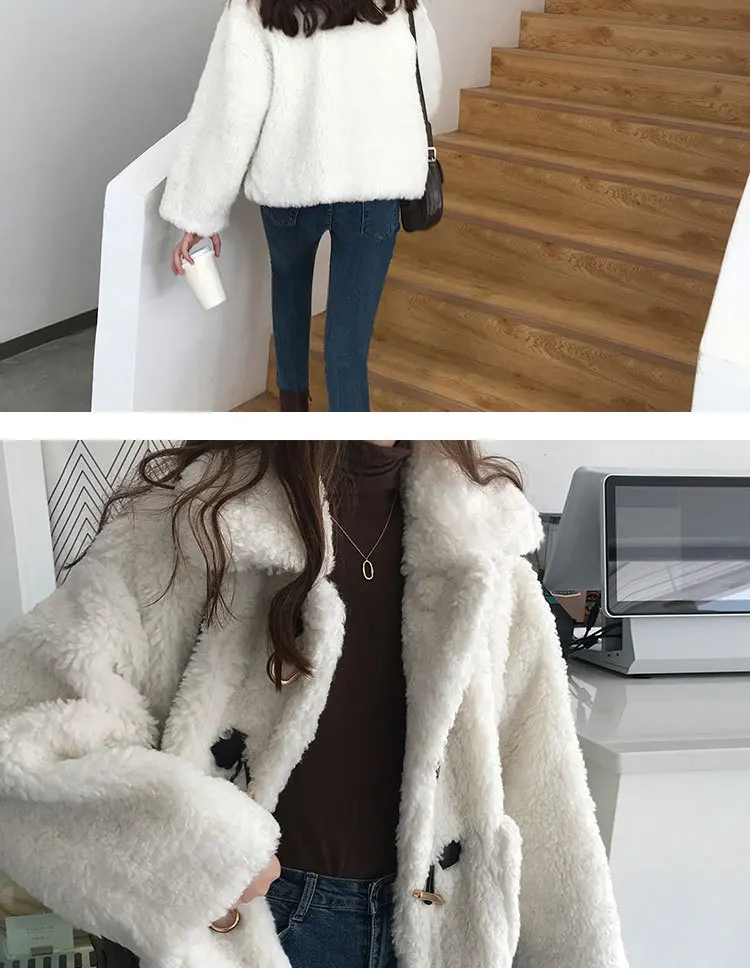 Autumn And Winter New Products Teddy Bear Thick Warm Composite materials Fur Coat Korean-style Fashion Debutante Elegant S