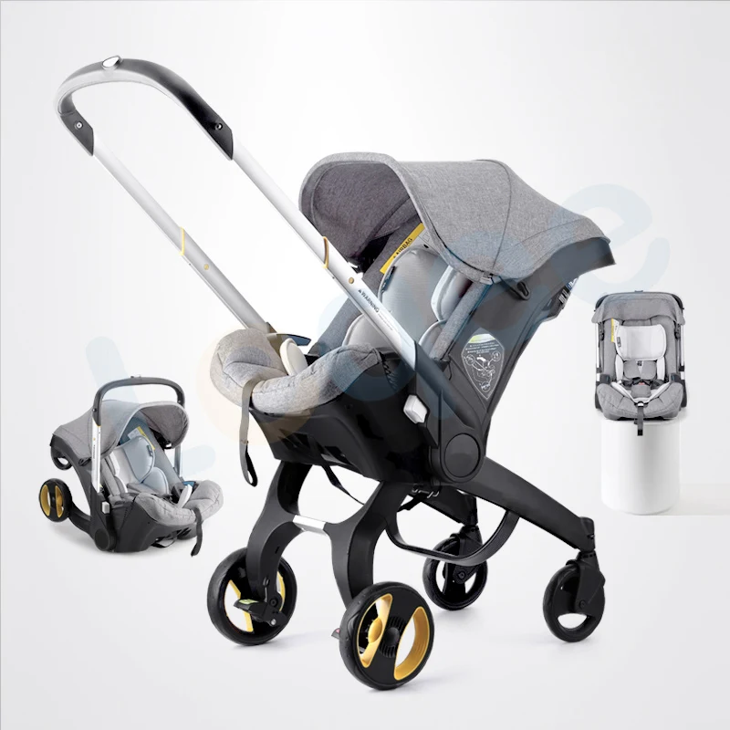 3 в 1 детская коляска de bebe 4 в en 1 carseat carriola para bebe детская коляска переносная дорожная детская колыбель - Цвет: Light grey