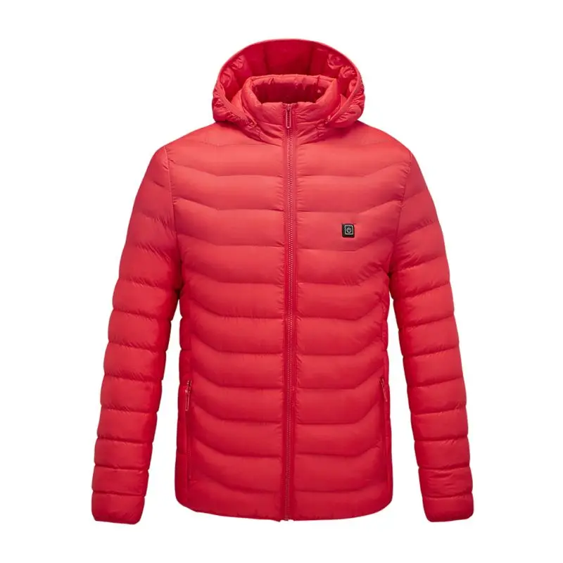 Men Women Heated Vest Coat USB Electric Long Sleeves Warm Heating Hooded Jacket