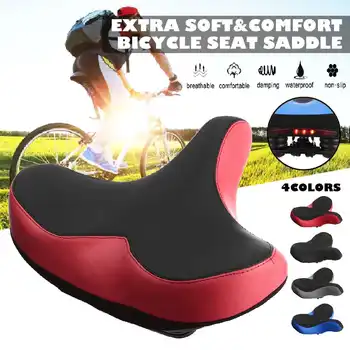 

Bicycle Saddle Cycling Big Bum wide Saddle Seat Road MTB Moutain Bike Wide Soft Pad Comfort Cushion With Tail Light