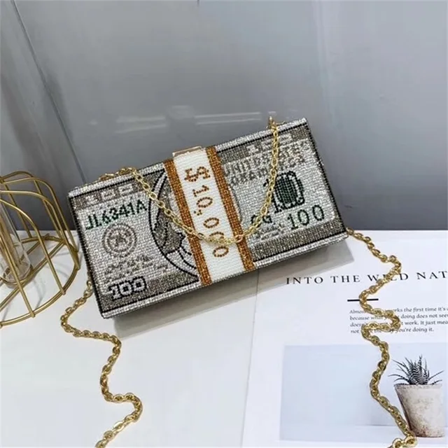 New crystal Money USD bags Dollar Design Luxury Diamond Evening Bags Party Purse Clutch Bags Wedding Dinner Purses and Handbags 1