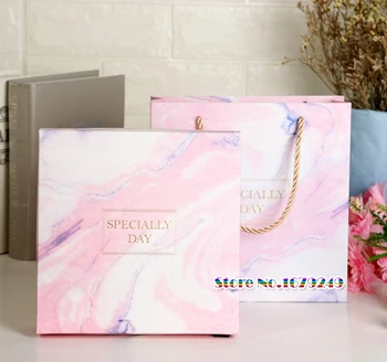 

18.5*18.5*6.5cm Pink marble gift Box, mooncake Candy cake Box, Party Birthday Favors giveaway Gift Boxes 50pcs/lot