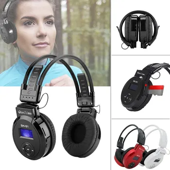 

Foldable Sports Wireless Headset LED FM Radio Headphone Support TF Card