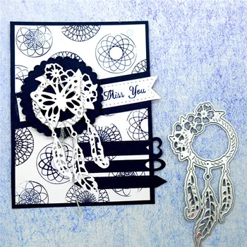 

YaMinSanNiO Cutting Dies Metal Feather Rose Circle Dies Scrapbooking Album Making Card Embossing Stencil Diecuts Decoration Dies