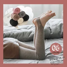 Новые детские плотные теплые леггинсы на осень и зиму, однотонные бархатные колготки для малышей