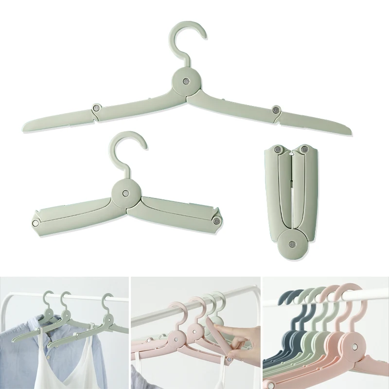 Folding Travel Clothes Hangers PP Adjustable Shoulder Clothes Rack for