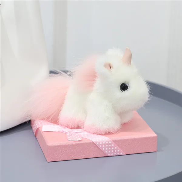 Pink Меховая Подвеска из импортного меха норки Хаген ЮНИКОМ кулон лисиный меховой брелок маленькая белая подвеска с изображением лошади автомобильные аксессуары - Цвет: Pink