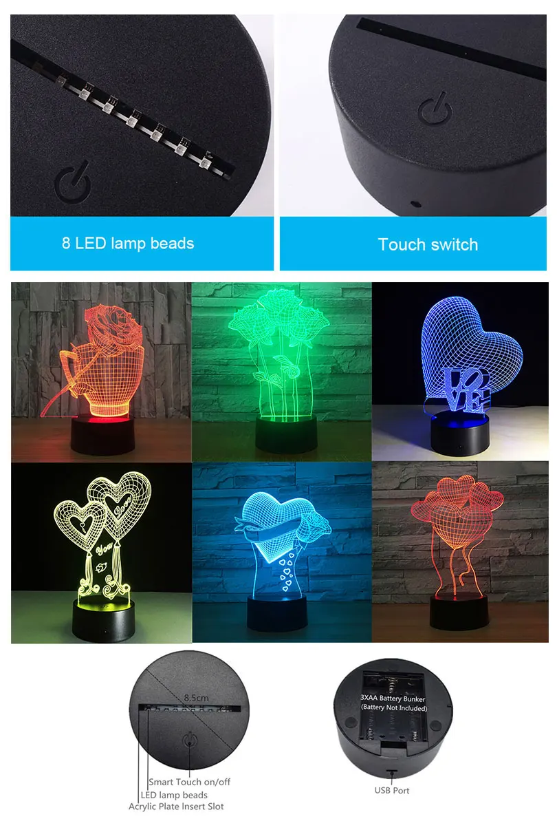 Popular Anime Bungou Stray Dogs Acrylic 3D Night Light Dazai Osamu Nakahara Chuya Led Neon Lamp for Children Hoom Bedroom Decor dinosaur lamp