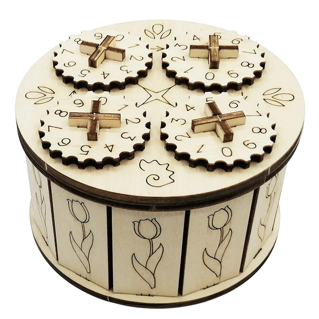 

Wooden Mechanical Transmission Model Woodcraft Construction Kit Assembly Puzzle Toy 2020 new arrival - Lock Box