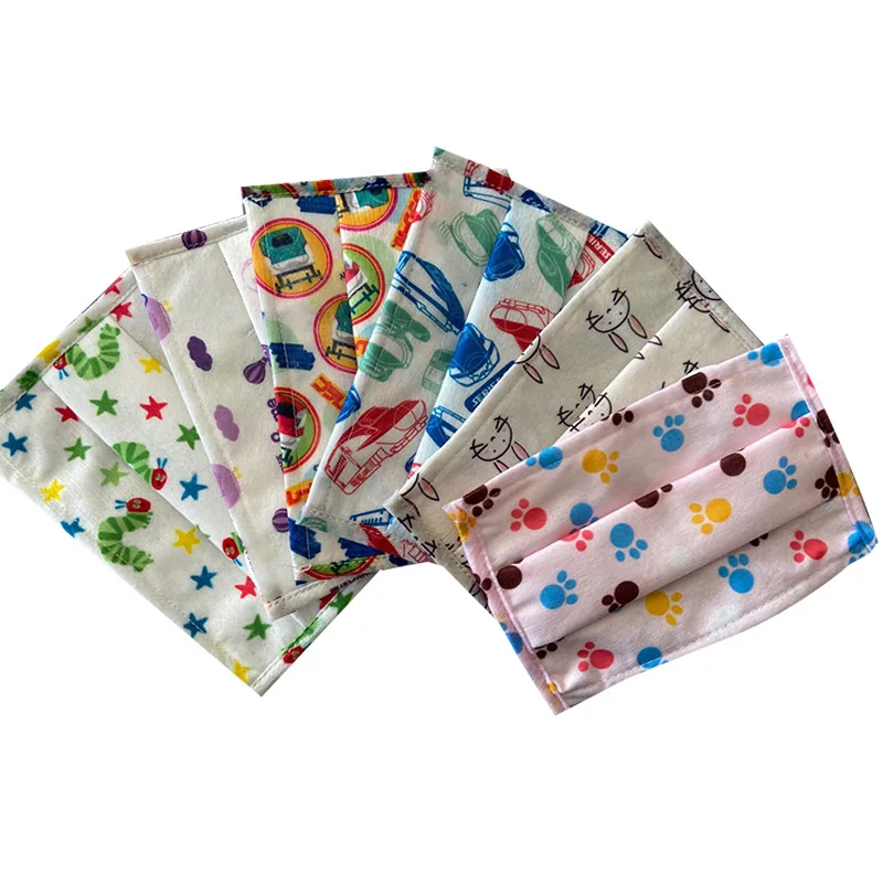 

50 Pcs Children Kids Disposable Mouth Face Mask Dust Proof Non-Woven Fabric Protective Mask Anti-Fog