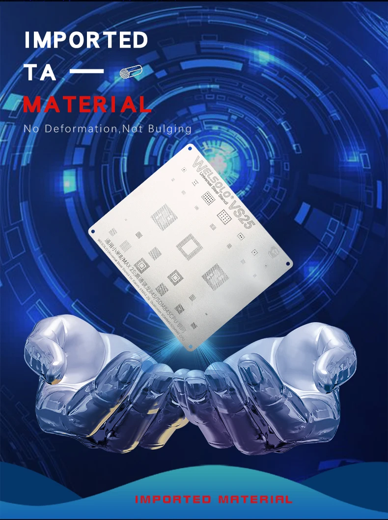 Meccanico Vs Serie Tin Steel Mesh Reball Stencil Plant Template Per Android Cellulare Emmc Wifi Ic Reballing Repair