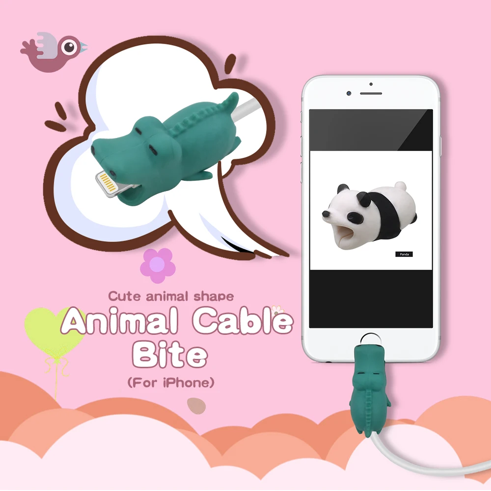 TISHRIC Cartoon Animal/USB Cable Protector For Iphone Charger