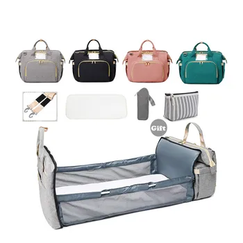 

Mother Diaper Bag Baby Bed For Mummy Bebe Care Waterproof Maternity Pocket Stroller Bags Infant Foldable Protable Bed Crib
