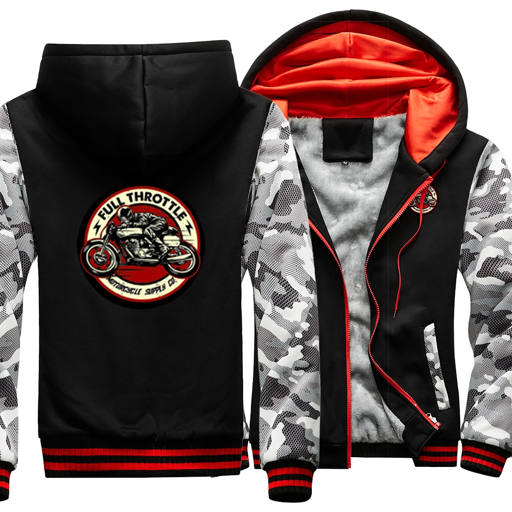 Полный дроссель Cafe Racer рокабилли Мужская мотоциклетная куртка большого размера